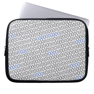 Funda Para Portátil Los números binarios modelan gris azul en