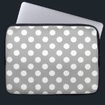 Funda Para Portátil Los puntos de polka blanco sobre gris<br><div class="desc">Los puntos de polka blanco sobre gris</div>