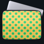Funda Para Portátil Los puntos de polka verde sobre el amarillo<br><div class="desc">Los puntos de polka verde sobre el amarillo</div>