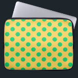 Funda Para Portátil Los puntos de polka verde sobre el amarillo<br><div class="desc">Los puntos de polka verde sobre el amarillo</div>