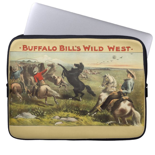 Funda Para Portátil Los salvajes caballos occidentales de Buffalo Bill (Frente)