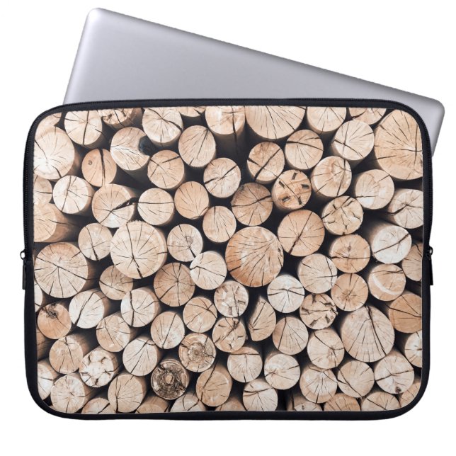 Funda Para Portátil Lote de madera marrón (Frente)