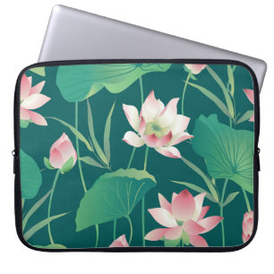 Funda Para Portátil Loto acuarela: flores vintage sin costura.