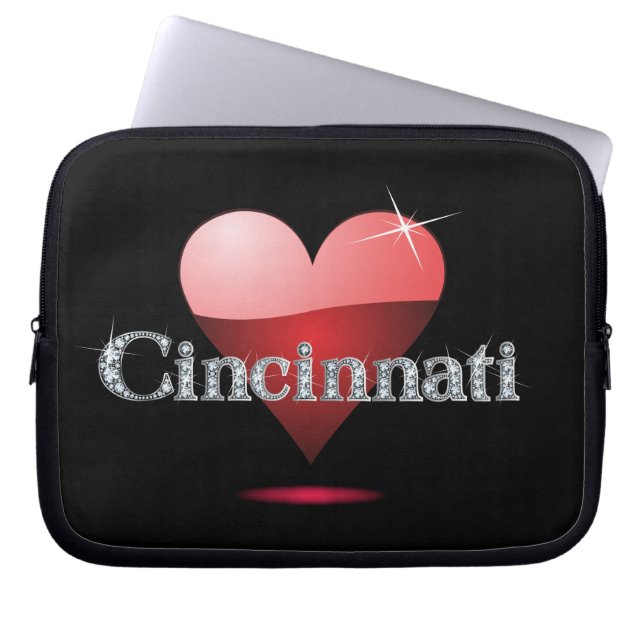 Funda Para Portátil Love Cincinnati "Diamond Bling" Electronics Bag (Frente)
