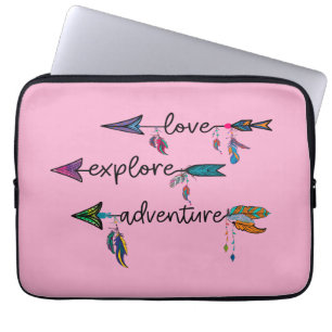 Funda Para Portátil Love Explore Adventure Arrow Tribal Boho Design