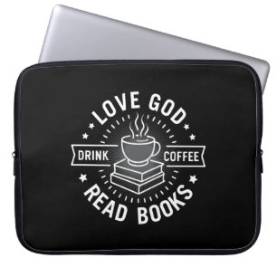 Funda Para Portátil Love God Drink Coffee Read Books Amantes Vintage