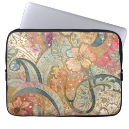 Funda Para Portátil Lovely Colorful Flowers and Pattern, Rainbow