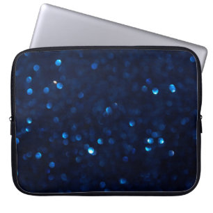 Funda Para Portátil Luces azules clásicas purpurinas