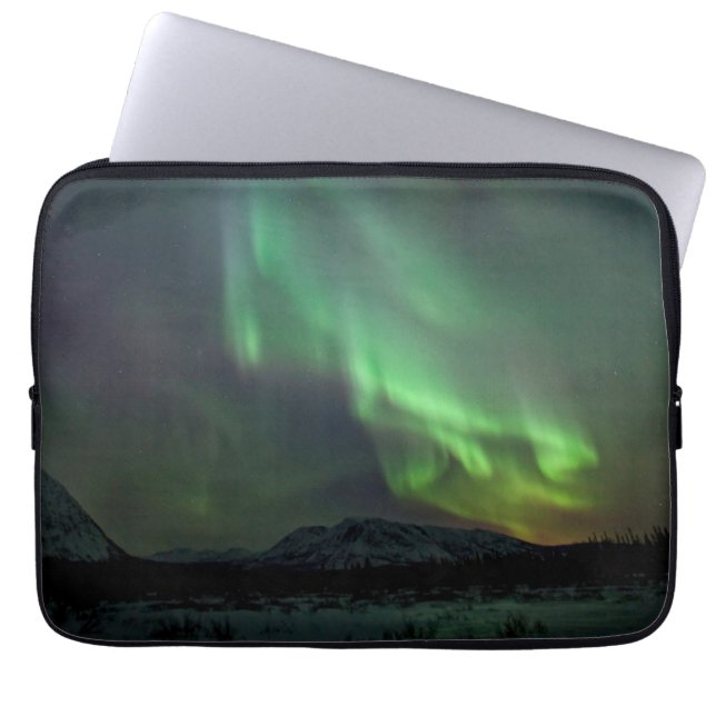 Funda Para Portátil Luces boreales | Caballo blanco, Yukón (Frente)