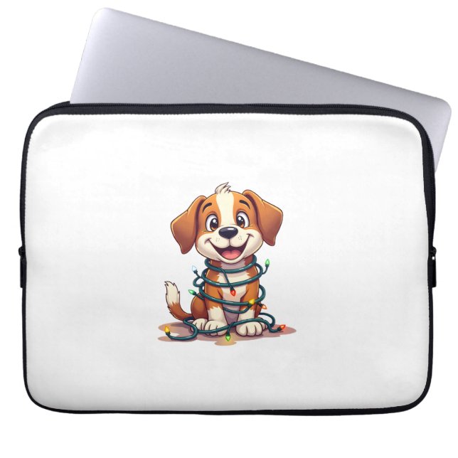 Funda Para Portátil Luces de Beagle Alegre (Frente)