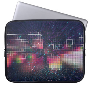 Funda Para Portátil Luces de neón retro y patrón geométrico sin soldad