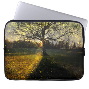 Funda Para Portátil Luciérnagas mágicas paisaje de ensueño