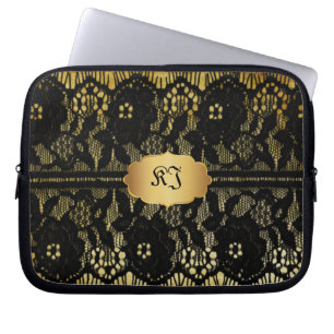 Funda Para Portátil Lugar negro falso de PixDezines