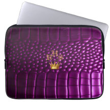 Lujo Vivid Purple Faux Crocodile Monogrammed