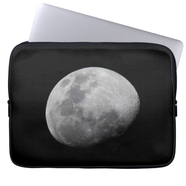 Funda Para Portátil Luna con cielo negro | Zambia, Luangwa del Sur (Frente)