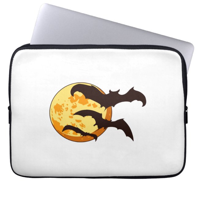 Funda Para Portátil Luna de Halloween y Bats (Frente)