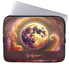 Funda Para Portátil Luna de la Galaxia otoñal personalizada