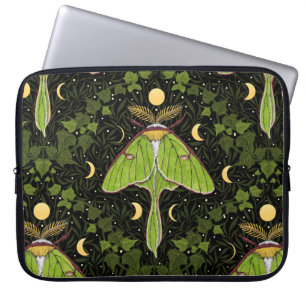 Funda Para Portátil Luna, fases lunares y damasco de hiedra 2