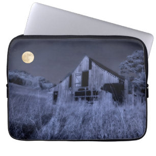 Funda Para Portátil Luna Llena Sobre   Antiguo Granero Desgastado