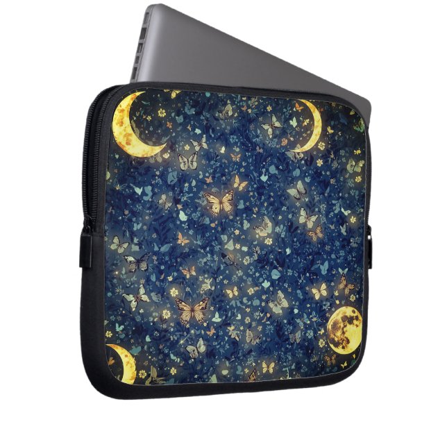 Funda Para Portátil Lunar Glow Cosmic Blue Night Garden (Anverso derecho)