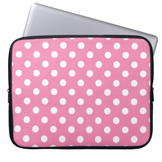 Funda Para Portátil Lunar rosado y blanco (Frente)