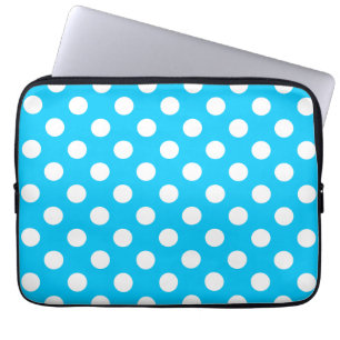 Funda Para Portátil Lunares blancos sobre azul eléctrico