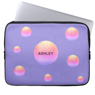 Funda Para Portátil Lunares de Ipanema sobre Azul Lavanda