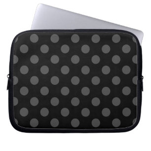 Funda Para Portátil Lunares grises sobre negro