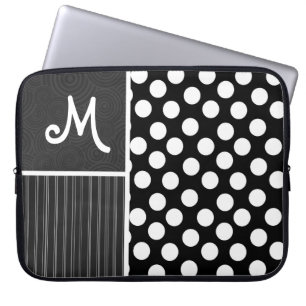 Funda Para Portátil Lunares negros y blancos