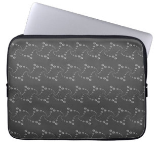 Funda Para Portátil Lunares plateados girando con estilo sobre gris