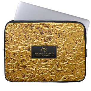 Funda Para Portátil Luxury Crumpled Gold Foil Texture Elegant Metallic
