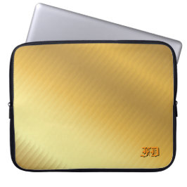 Funda Para Portátil Luxury Gold Gradient Monogram Personalized