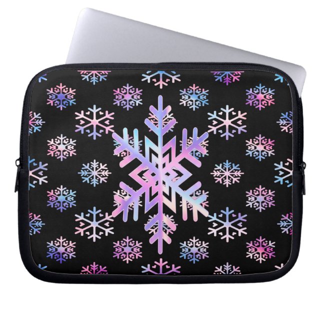 Funda Para Portátil Luxury Holographic Snowflake Christmas Collection  (Frente)