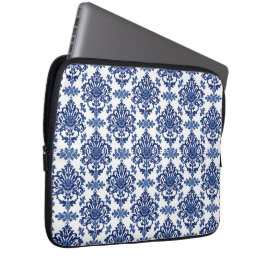 Funda Para Portátil Luxury Royal Blue and White Baroque Floral Pattern