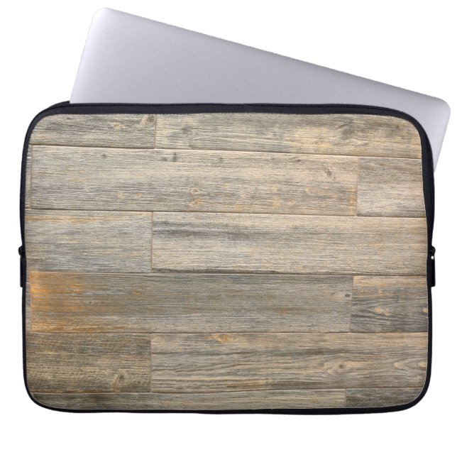 Funda Para Portátil Luz angustiada Placas de grano Rustic Wood (Frente)