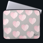 Funda Para Portátil luz clara y elegante patrón de corazón de amor ros<br><div class="desc">Diseño minimalista,  moderno y claro que representa el color rosa del corazón del bebé en un fondo gris cálido y de moda.</div>