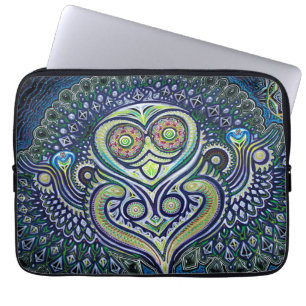 Funda Para Portátil "Luz interna" (búho psicodélico)