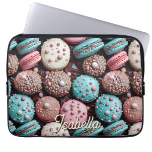 Funda Para Portátil Macaron azul, rosa y chocolate