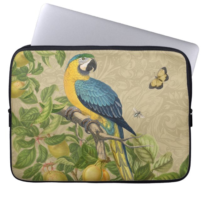 Funda Para Portátil Macaw Blue Yellow Tropical Jungle Antigüedad (Frente)