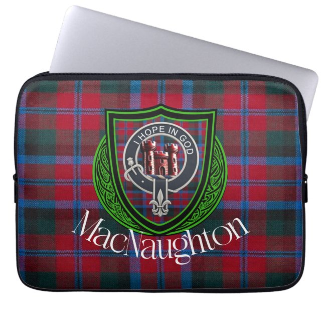 Funda Para Portátil MacNaughton Scottish Clan Tartan & Crest (Frente)