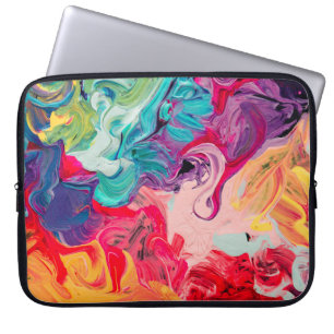 Funda Para Portátil macro close up of different color oil paint. color