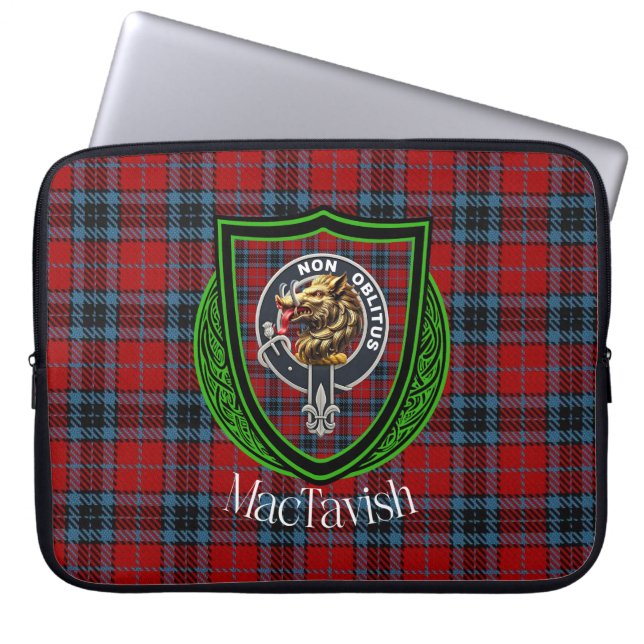 Funda Para Portátil MacTavish Scottish Clan Tartan and Crest  (Frente)