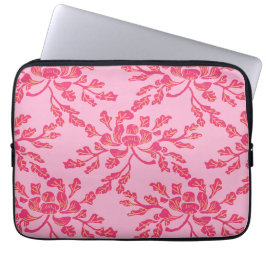 Funda Para Portátil Madera de peonía sinuosa en rosa y naranja