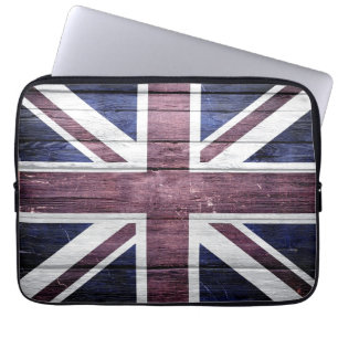 Funda Para Portátil Madera virgen de bandera británica