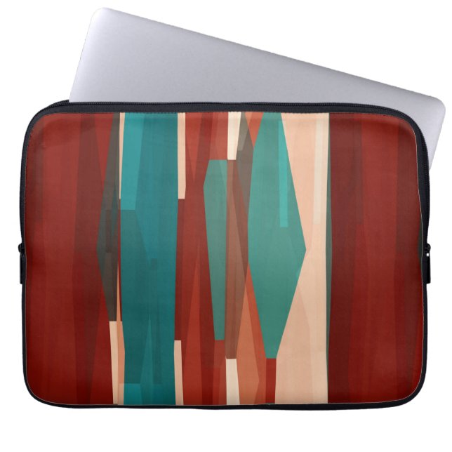 Funda Para Portátil Madera y turquesa (Frente)