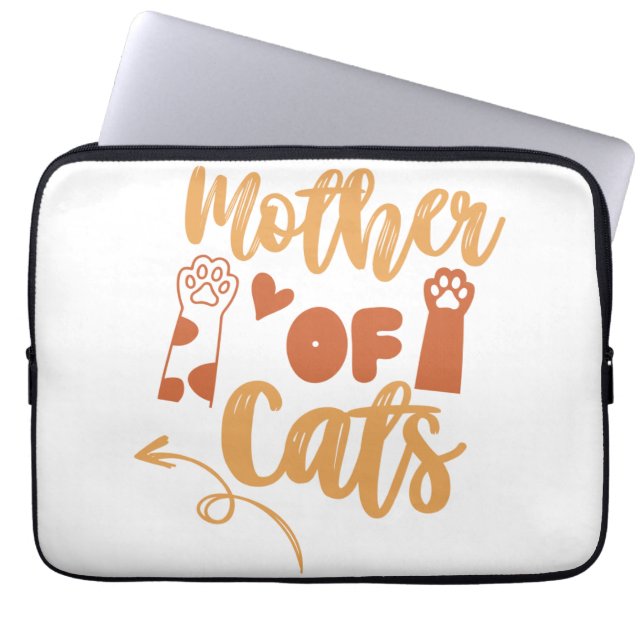 Funda Para Portátil Madre de gatos (Frente)