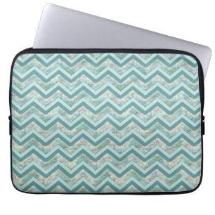 Funda Para Portátil Madre de la Perla Verde azulada ZigZag