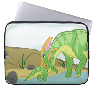 Funda Para Portátil Madre y bebé de Parasaurolophus