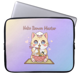 Funda Para Portátil Maestro de Ramen de Gato Kawaii Cocinero de Comida