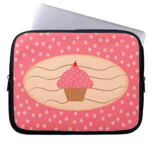 Funda Para Portátil Magdalena rosada con los lunares